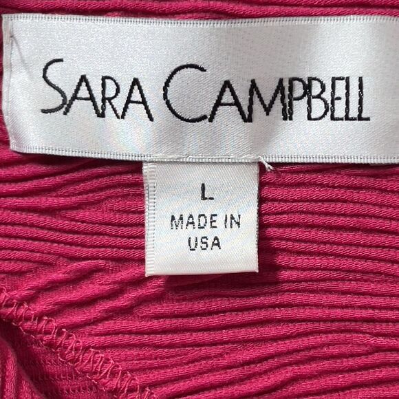 Sara Campbell Sheath Mini Dress Womens Sz L Fuchsia Stretch Long Sleeves - Picture 7 of 15